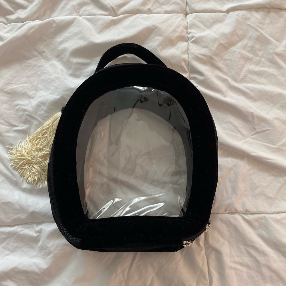 See-through velvet purse